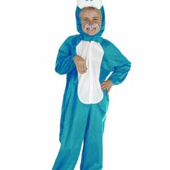 Foute blauw konijnen party kleding voor kinderen