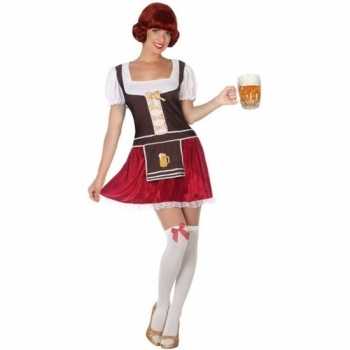 Foute bruine/rode tiroler dirndl party kleding/jurkje voor dames