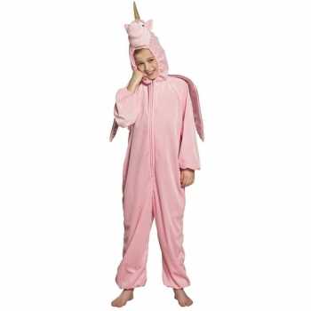 Foute eenhoorn dieren onesie/party kleding voor kinderen roze