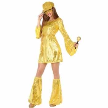 Foute gouden disco pak/party kleding voor dames