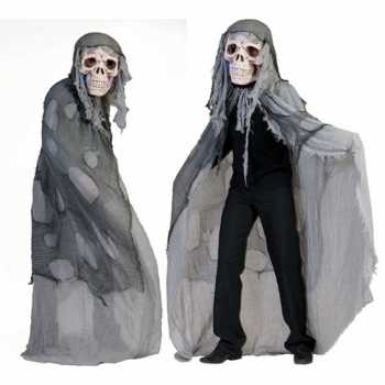 Foute grijs doodshoofd spook party kleding