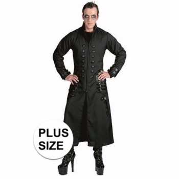 Foute halloween grote maten zwarte gothic/vampier jas party kleding v