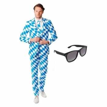 Foute heren party kleding met beierse print maat 56 (3xl) met gratis