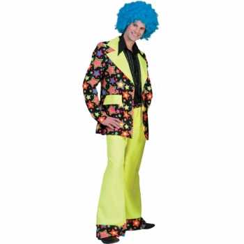 Foute jaren 70 party kleding met felle kleuren voor heren