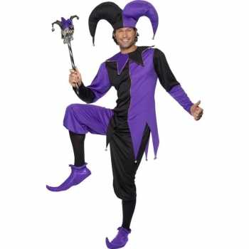 Foute narrenparty kleding zwart/paars voor heren
