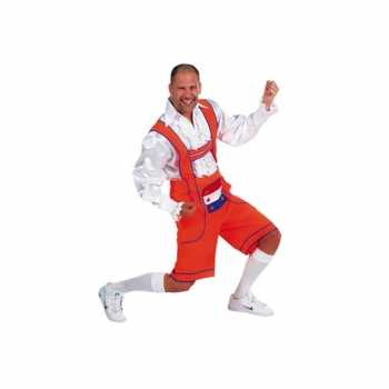 Foute oranje tiroler broek / lederhosen party kleding