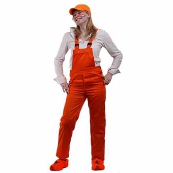 Foute oranje tuinbroek verstelbaar party