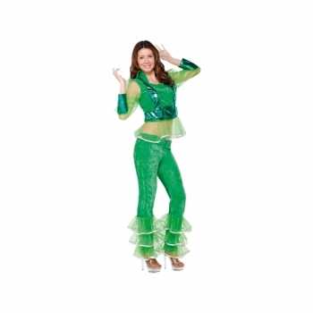 Foute party kleding disco groen voor dames