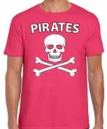 Fout piraten shirt foute party shirt roze heren