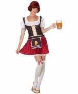 Foute bruine rode tiroler dirndl party kleding jurkje voor dames