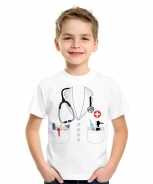 Foute doktersjas party kleding t-shirt wit voor kinderen