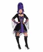 Foute dracula party kleding jurk paars
