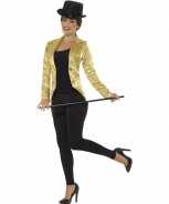 Foute gouden slipjas met pailletten party kleding jas voor dames