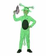 Foute groen alien party kleding inclusief space gun voor kids