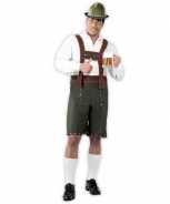 Foute groene rode tiroler lederhosen party kleding broek voor heren
