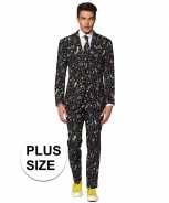 Foute grote maten heren pak party kleding disco print