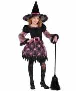 Foute halloween heksen party kleding spinnenweb voor meisjes