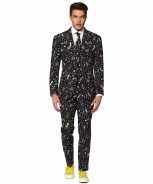Foute heren pak party kleding disco print
