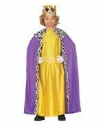 Foute koning mantel paars met geel party kleding voor kinderen