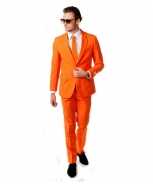 Foute luxe oranje party kleding inclusief das