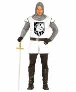 Foute middeleeuwse ridder party kleding wit voor heren