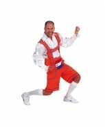Foute oranje tiroler broek lederhosen party kleding