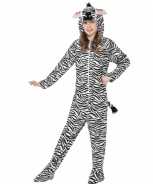 Foute party kleding zebra all in one voor kinderen party