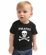 Foute piraten party kleding shirt zwart voor babys