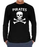 Foute pirates long sleeve t-shirt zwart voor heren party