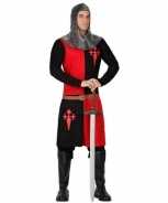 Foute ridder party kleding zwart rood voor heren